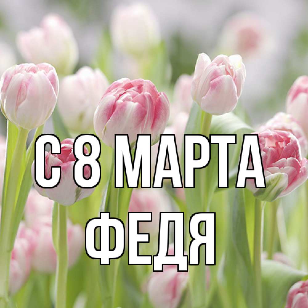 Открытка на каждый день с именем, Федя C 8 МАРТА цветы Прикольная открытка с пожеланием онлайн скачать бесплатно 