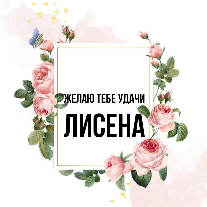 Картинка Желаю тебе удачи, Лисена