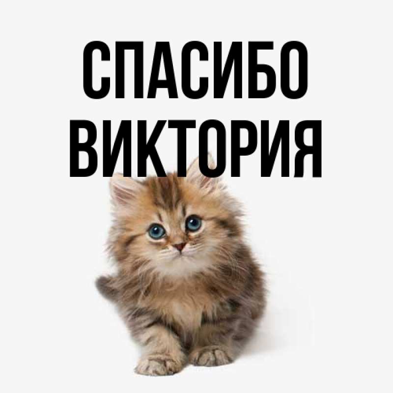 Открытка с именем, Виктория, Спасибо