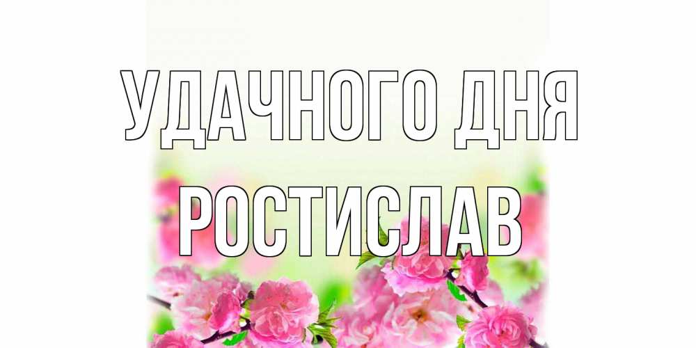 Открытка на каждый день с именем, Ростислав Удачного дня цветы Прикольная открытка с пожеланием онлайн скачать бесплатно 