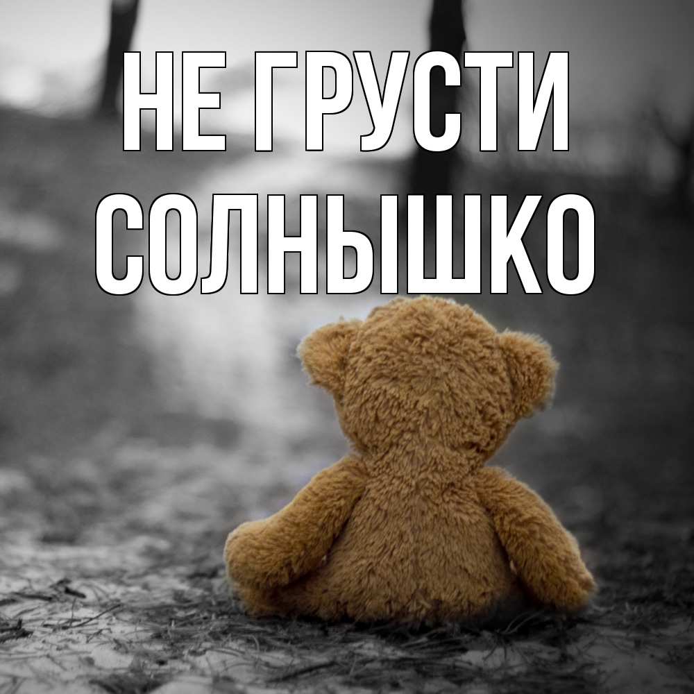 Открытка на каждый день с именем, Солнышко Не грусти медведь со спин Прикольная открытка с пожеланием онлайн скачать бесплатно 