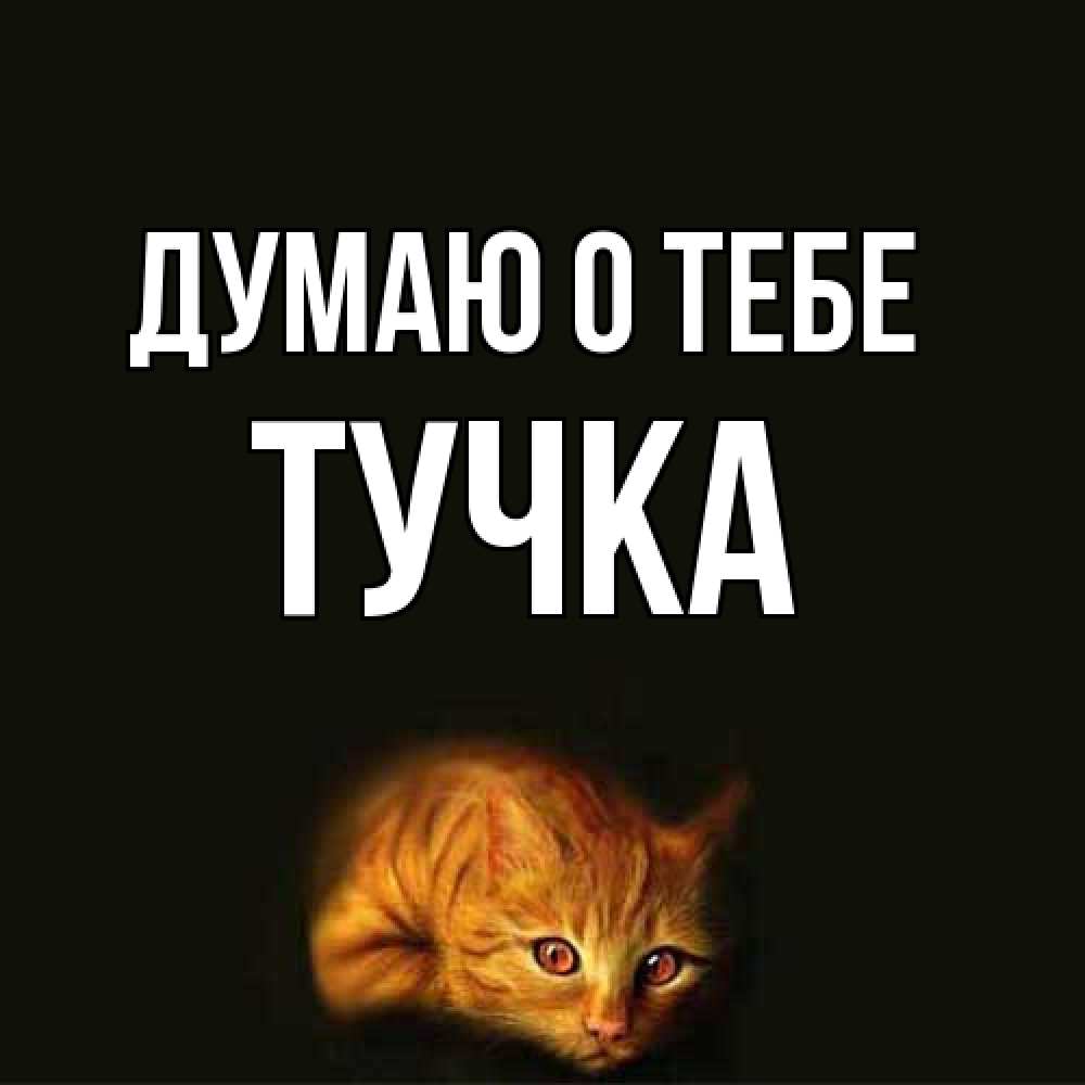 Открытка на каждый день с именем, Тучка Думаю о тебе рыжий Прикольная открытка с пожеланием онлайн скачать бесплатно 