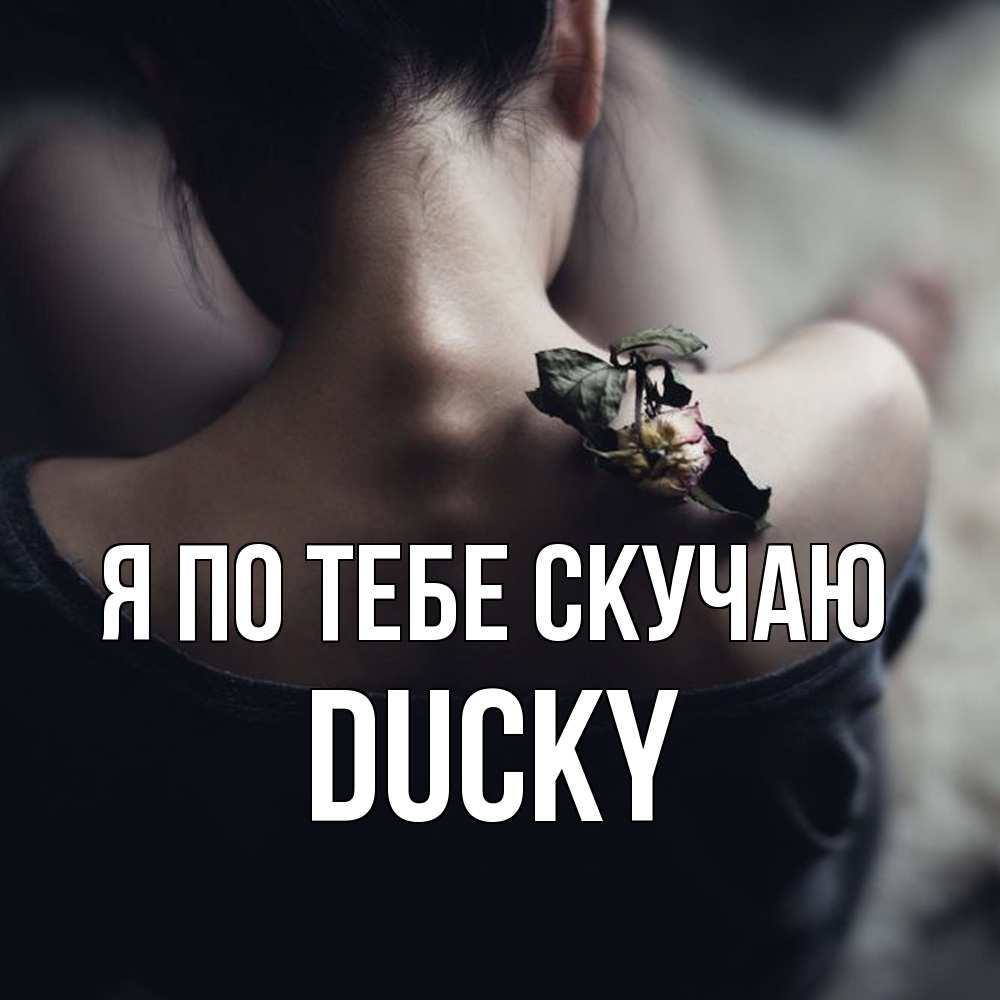 Открытка на каждый день с именем, Ducky Я по тебе скучаю засох цветок Прикольная открытка с пожеланием онлайн скачать бесплатно 