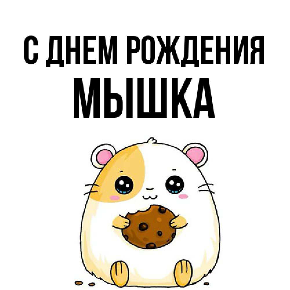 Открытка на каждый день с именем, Мышка С днем рождения с днюхой Прикольная открытка с пожеланием онлайн скачать бесплатно 