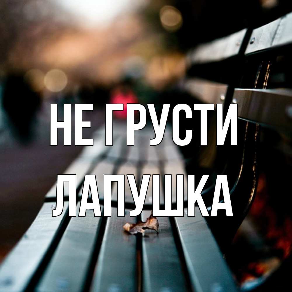 Открытка на каждый день с именем, лапушка Не грусти размытый фон Прикольная открытка с пожеланием онлайн скачать бесплатно 