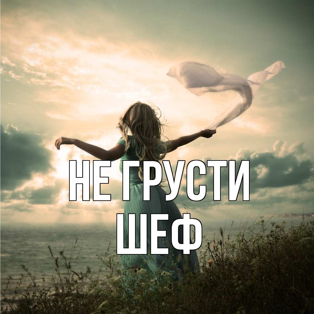 Открытка на каждый день с именем, Шеф Не грусти красивая девушка  в платье Прикольная открытка с пожеланием онлайн скачать бесплатно 