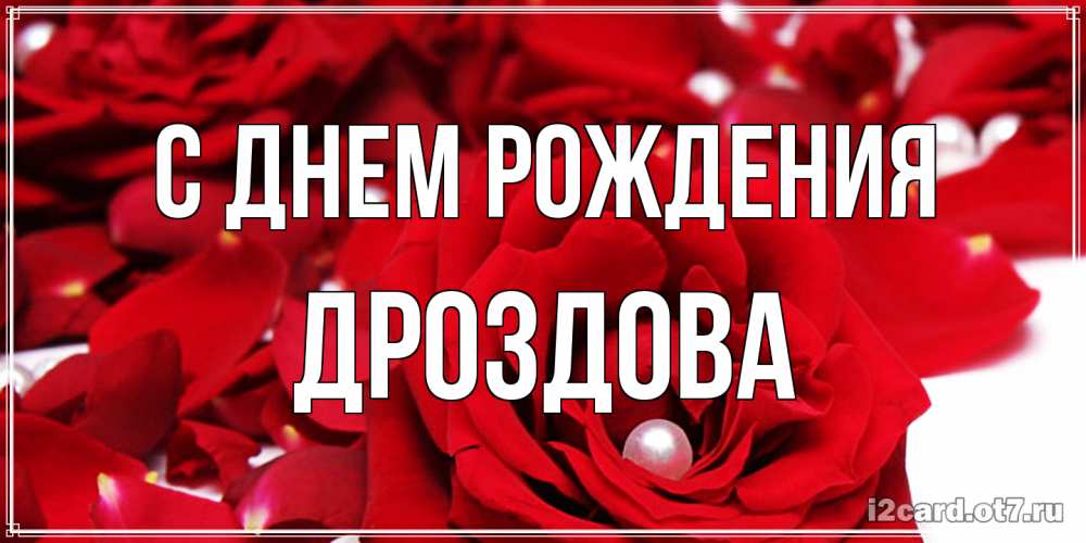 Открытка на каждый день с именем, Дроздова С днем рождения роза с жемчужиной на открытке для любимых Прикольная открытка с пожеланием онлайн скачать бесплатно 