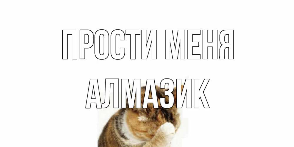 Открытка на каждый день с именем, Алмазик Прости меня кот Прикольная открытка с пожеланием онлайн скачать бесплатно 