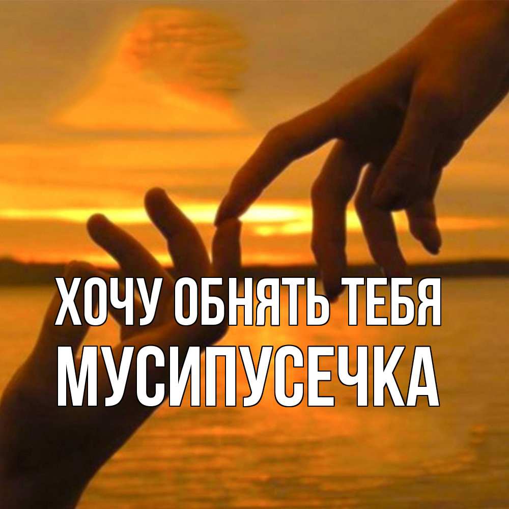 Открытка на каждый день с именем, Мусипусечка Хочу обнять тебя прикосновение нежное к любимому Прикольная открытка с пожеланием онлайн скачать бесплатно 