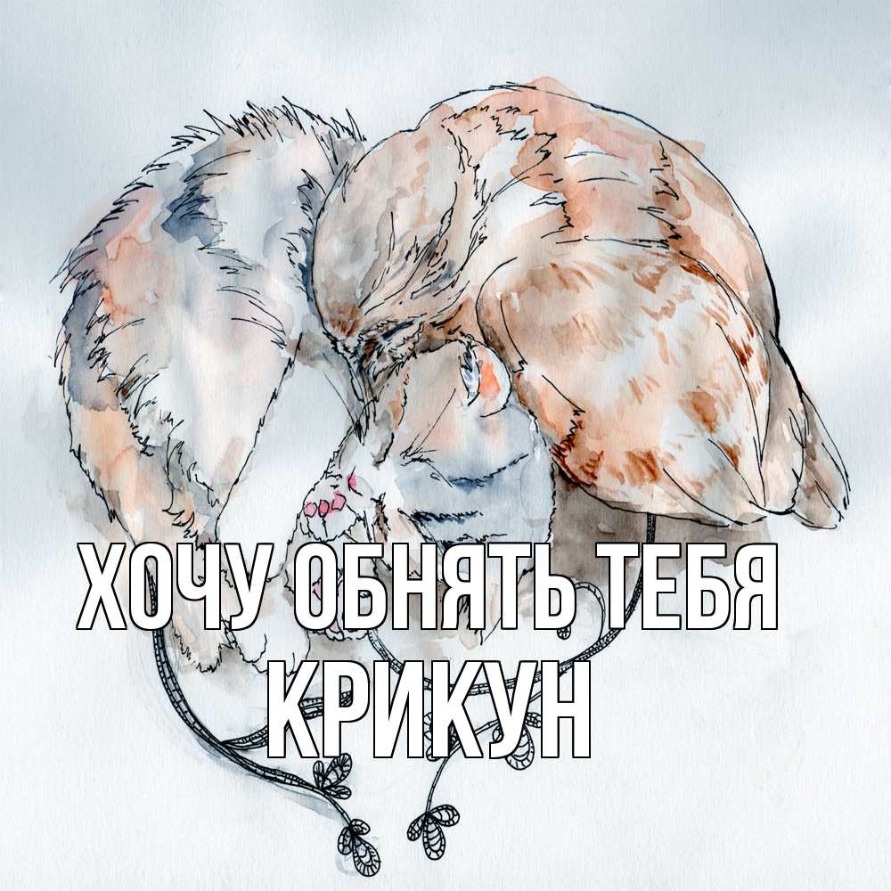 Открытка на каждый день с именем, Крикун Хочу обнять тебя можно быть вместе даже когда очень разные Прикольная открытка с пожеланием онлайн скачать бесплатно 