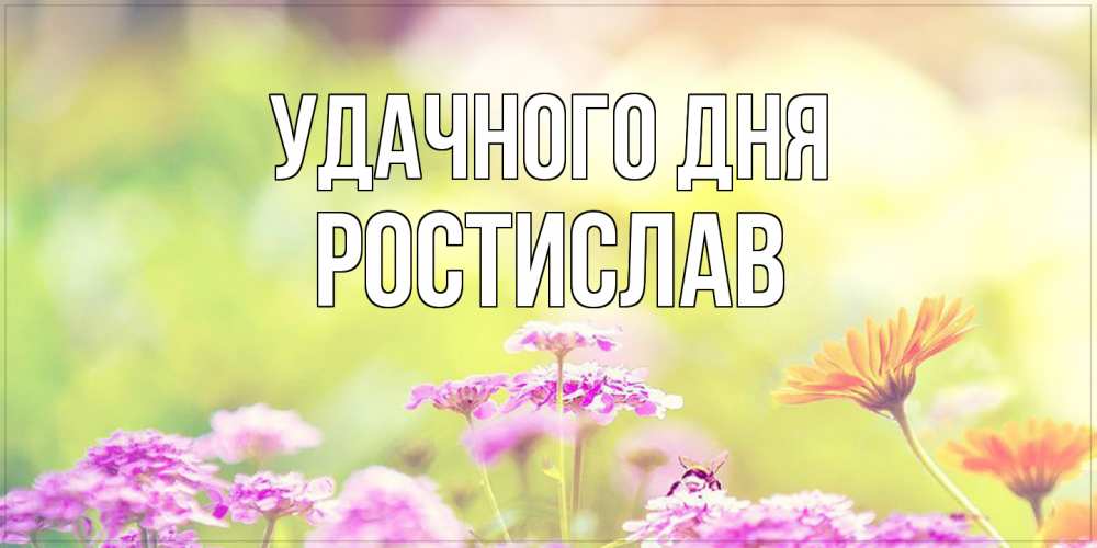 Открытка на каждый день с именем, Ростислав Удачного дня красивая открытка с летней темой Прикольная открытка с пожеланием онлайн скачать бесплатно 