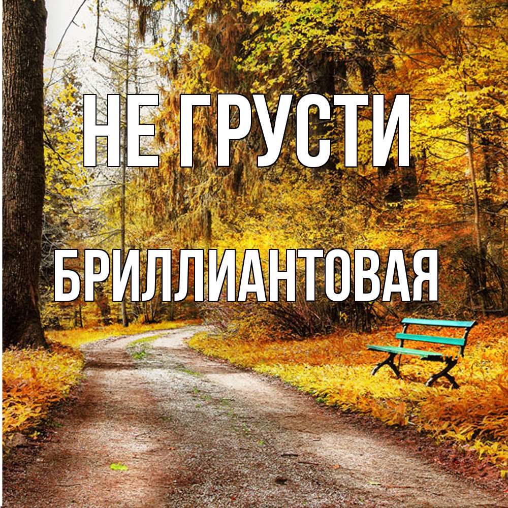 Открытка на каждый день с именем, Бpиллиантовая Не грусти зеленая лавочка Прикольная открытка с пожеланием онлайн скачать бесплатно 
