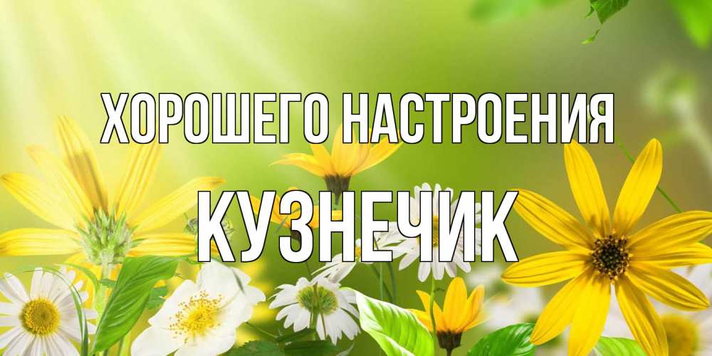 Открытка на каждый день с именем, Кузнечик Хорошего настроения цветы Прикольная открытка с пожеланием онлайн скачать бесплатно 