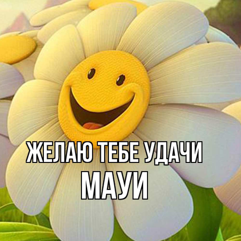 Открытка на каждый день с именем, Мауи Желаю тебе удачи подписать открытку своим текстом Прикольная открытка с пожеланием онлайн скачать бесплатно 