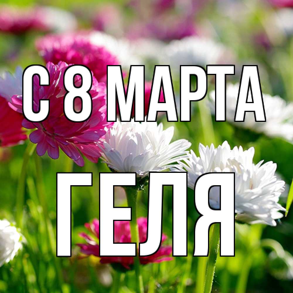 Открытка на каждый день с именем, Геля C 8 МАРТА международный женский день 1 Прикольная открытка с пожеланием онлайн скачать бесплатно 