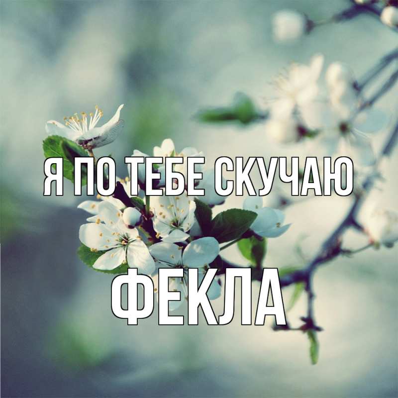 Открытка с именем, Фекла, Я по тебе скучаю