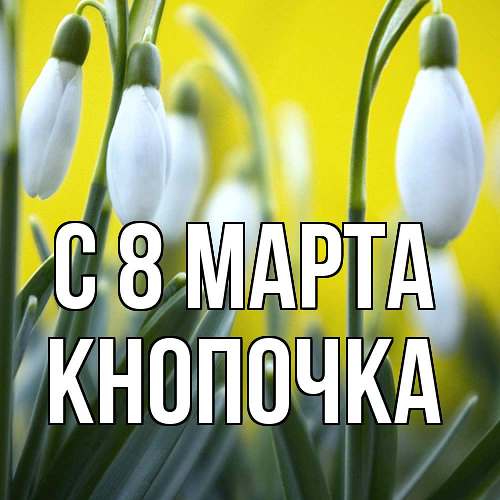 Открытка на каждый день с именем, Кнопочка C 8 МАРТА весенние цветы Прикольная открытка с пожеланием онлайн скачать бесплатно 