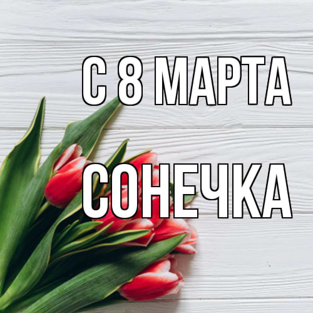 Открытка на каждый день с именем, Сонечка C 8 МАРТА весна 2 Прикольная открытка с пожеланием онлайн скачать бесплатно 