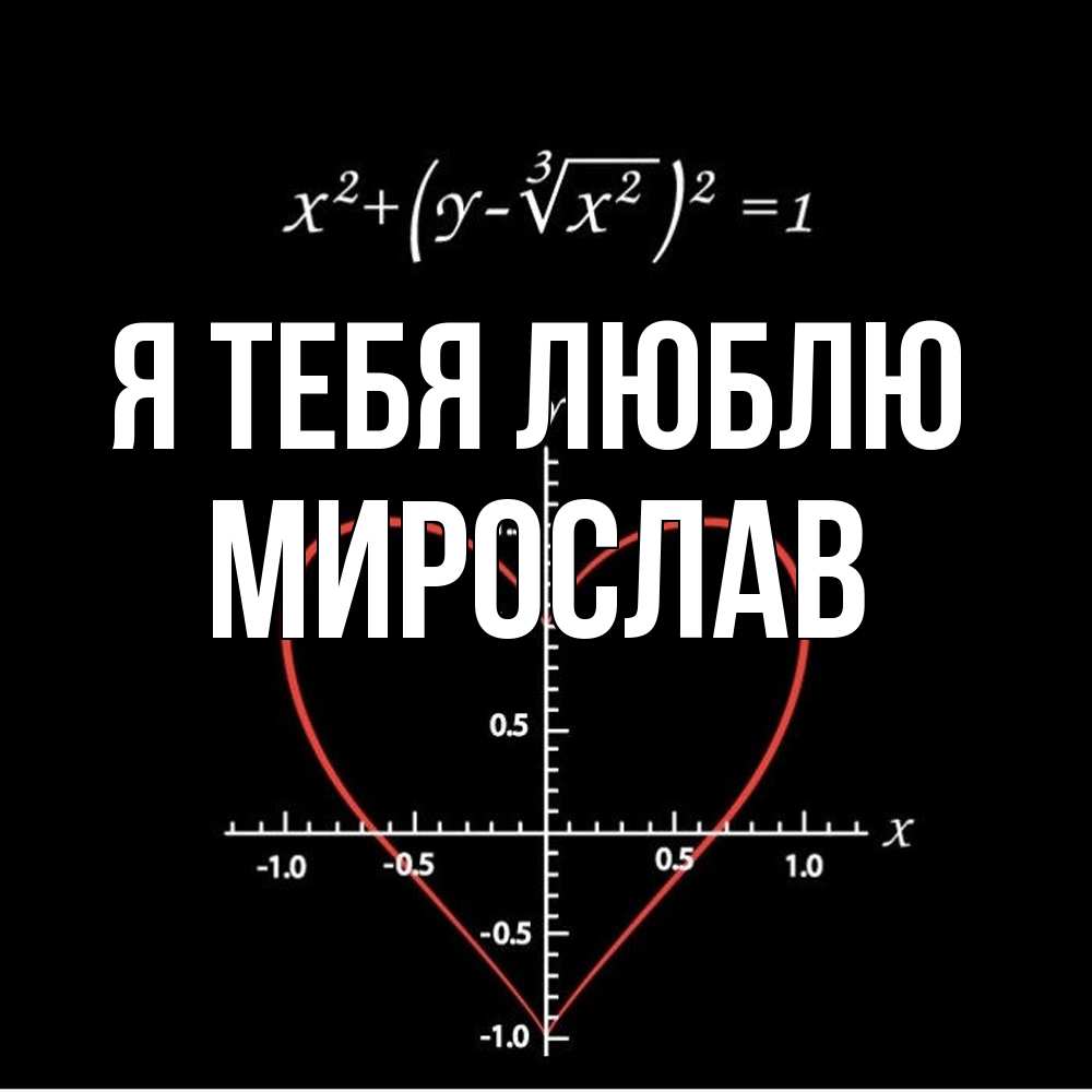 Открытка на каждый день с именем, Мирослав Я тебя люблю сердечная формула Прикольная открытка с пожеланием онлайн скачать бесплатно 
