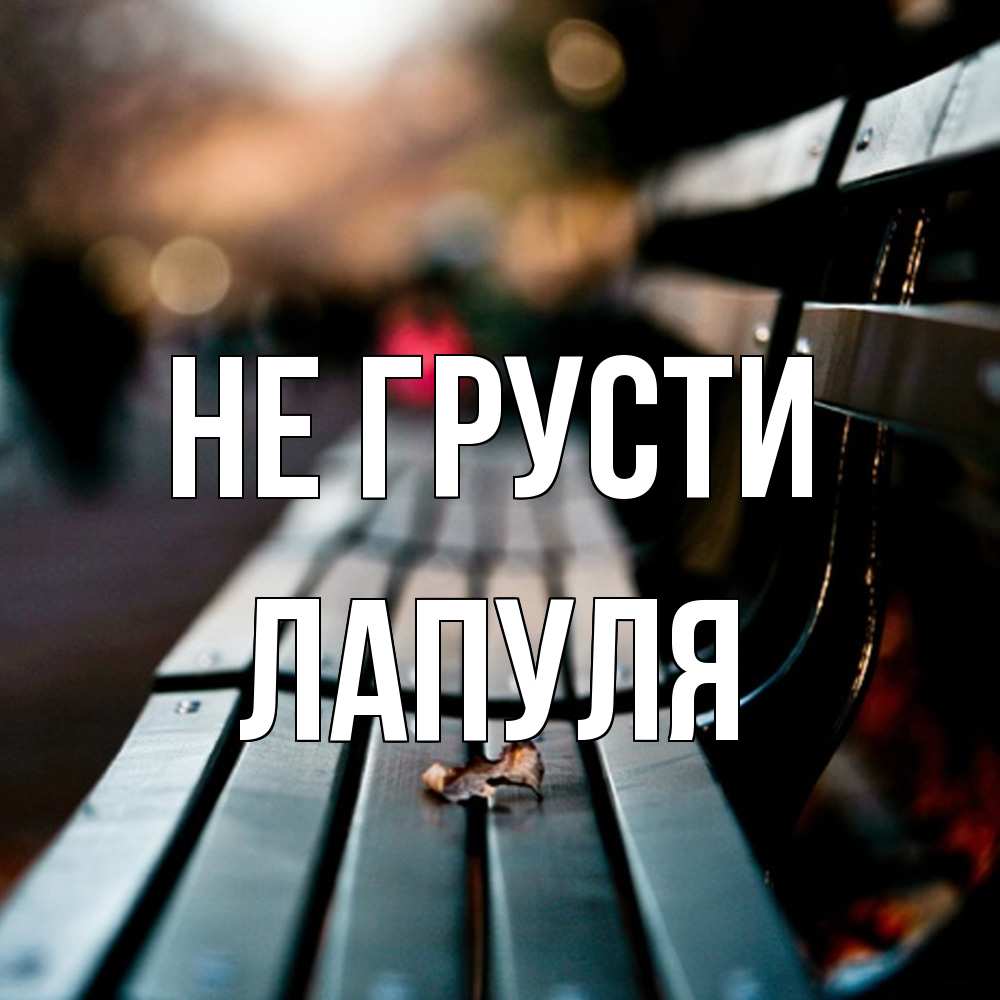 Открытка на каждый день с именем, Лапуля Не грусти размытый фон Прикольная открытка с пожеланием онлайн скачать бесплатно 