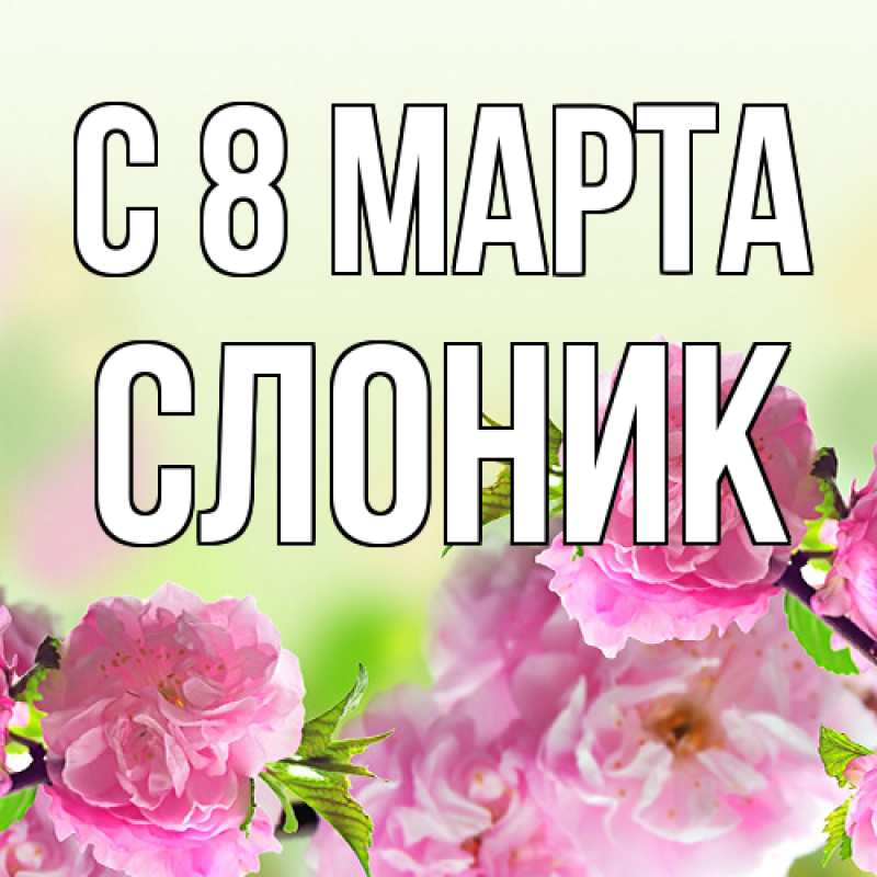 Открытка с именем, Слоник, C 8 МАРТА