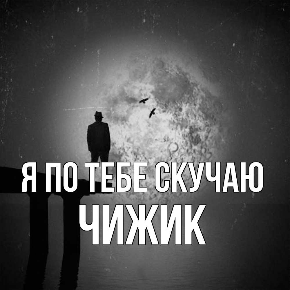 Открытка на каждый день с именем, Чижик Я по тебе скучаю мост 1 Прикольная открытка с пожеланием онлайн скачать бесплатно 