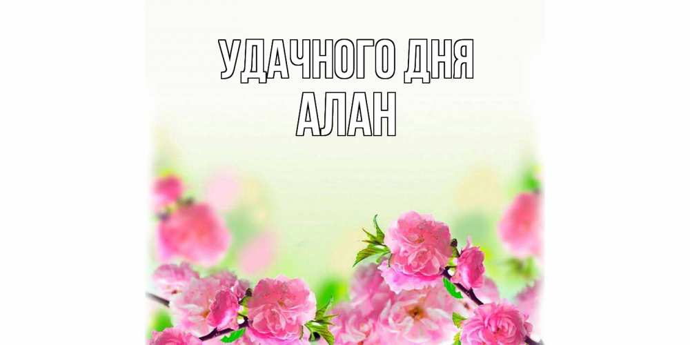 Открытка на каждый день с именем, Алан Удачного дня цветы Прикольная открытка с пожеланием онлайн скачать бесплатно 