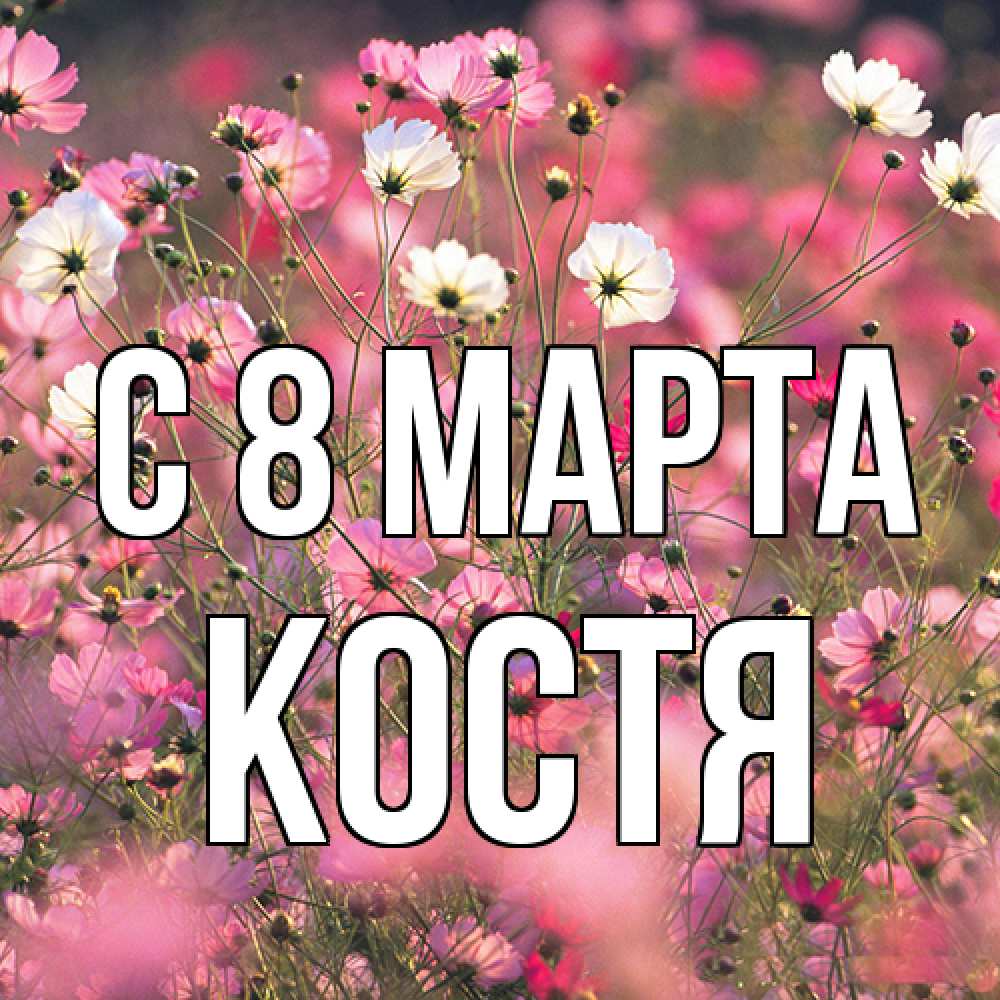 Открытка на каждый день с именем, Костя C 8 МАРТА красиво 1 Прикольная открытка с пожеланием онлайн скачать бесплатно 