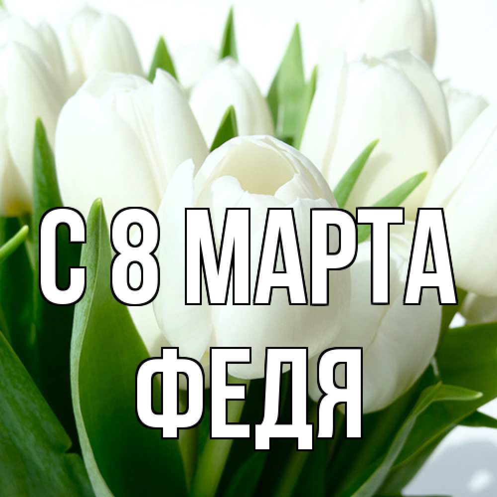 Открытка на каждый день с именем, Федя C 8 МАРТА цветы Прикольная открытка с пожеланием онлайн скачать бесплатно 