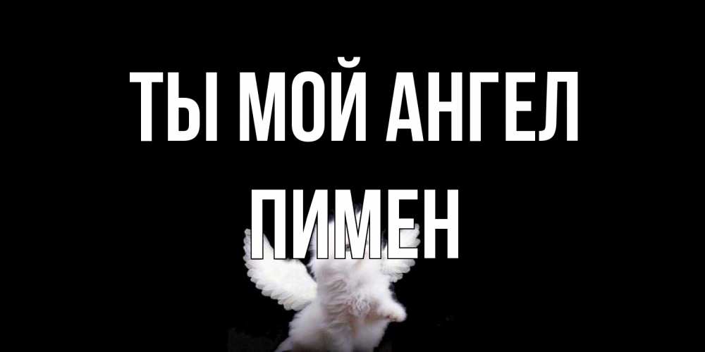Открытка на каждый день с именем, Пимен Ты мой ангел Кот ангел Прикольная открытка с пожеланием онлайн скачать бесплатно 