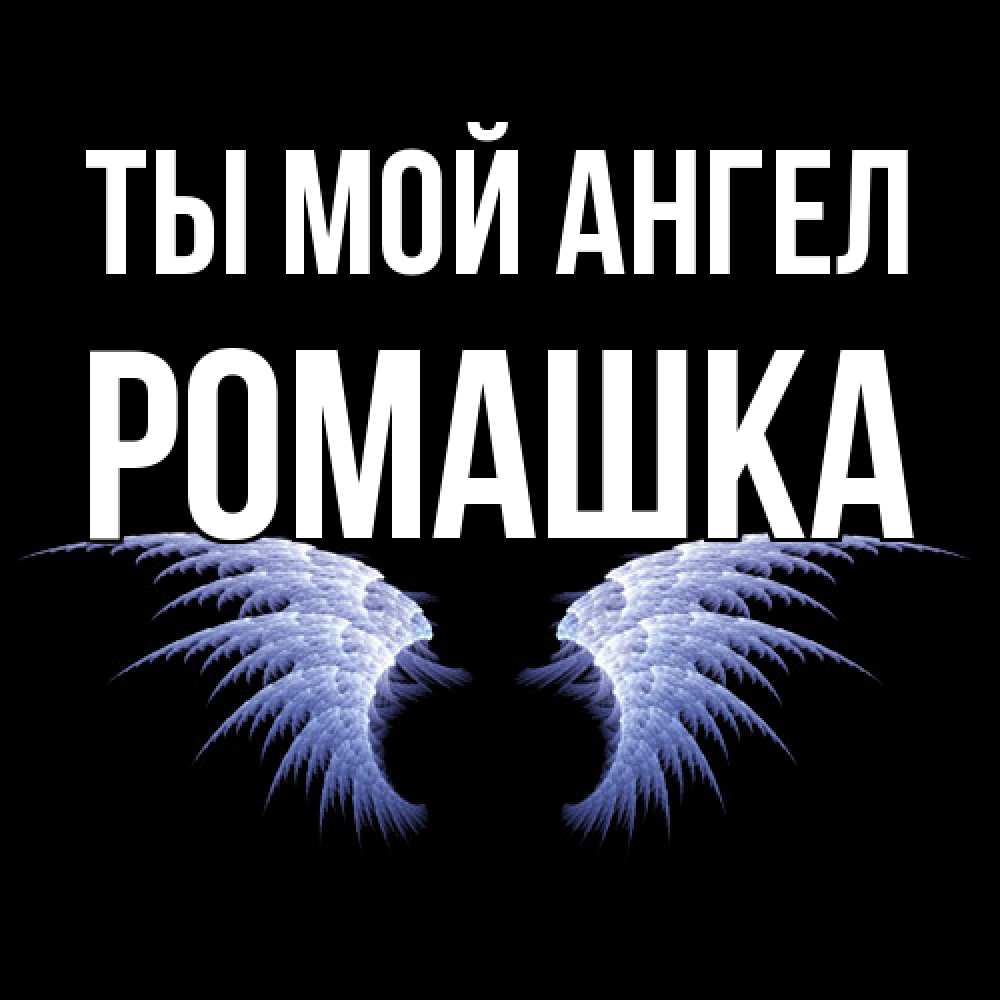 Открытка на каждый день с именем, Ромашка Ты мой ангел ангельские крылья на черном фоне Прикольная открытка с пожеланием онлайн скачать бесплатно 