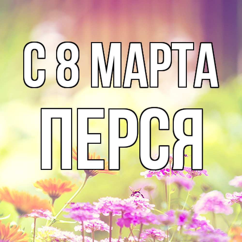 Открытка на каждый день с именем, Перся C 8 МАРТА цветы весна Прикольная открытка с пожеланием онлайн скачать бесплатно 