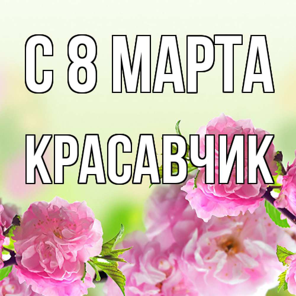 Открытка на каждый день с именем, Красавчик C 8 МАРТА цветы Прикольная открытка с пожеланием онлайн скачать бесплатно 