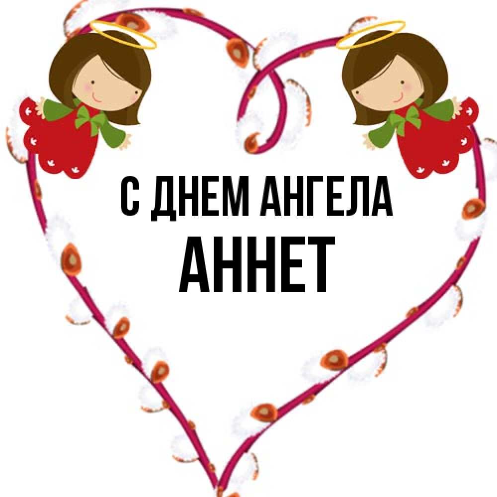 Открытка на каждый день с именем, Аннет С днем ангела рамочка в виде сердца Прикольная открытка с пожеланием онлайн скачать бесплатно 