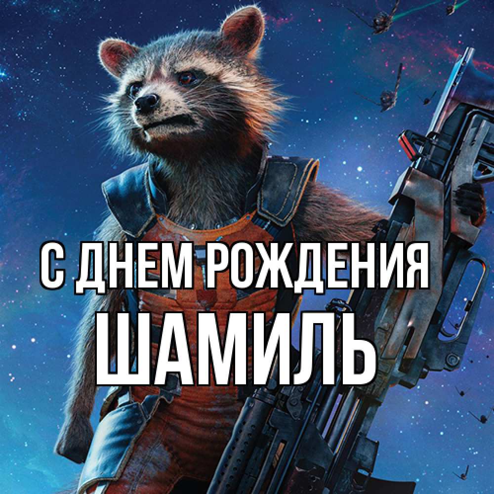 Открытка на каждый день с именем, Шамиль С днем рождения реактивный Рокета Прикольная открытка с пожеланием онлайн скачать бесплатно 
