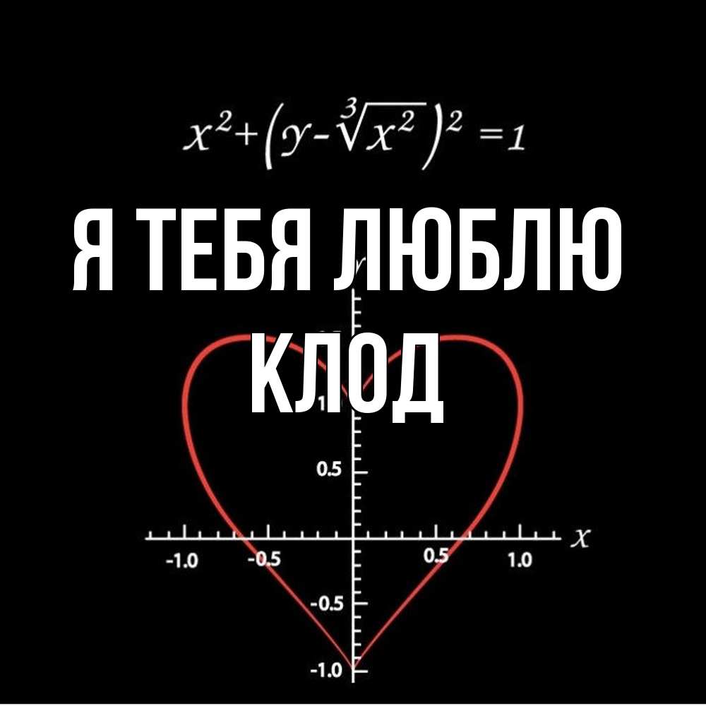 Открытка на каждый день с именем, Клод Я тебя люблю сердечная формула Прикольная открытка с пожеланием онлайн скачать бесплатно 