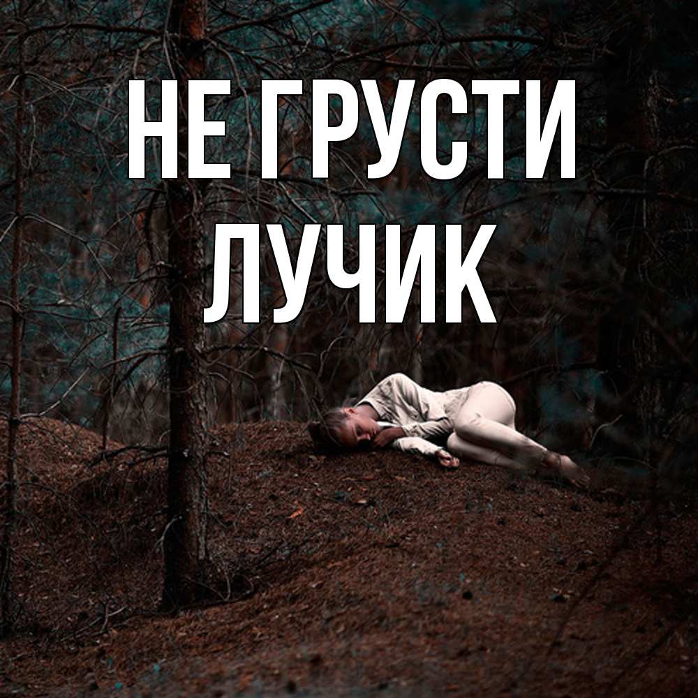 Открытка на каждый день с именем, Лучик Не грусти лес Прикольная открытка с пожеланием онлайн скачать бесплатно 