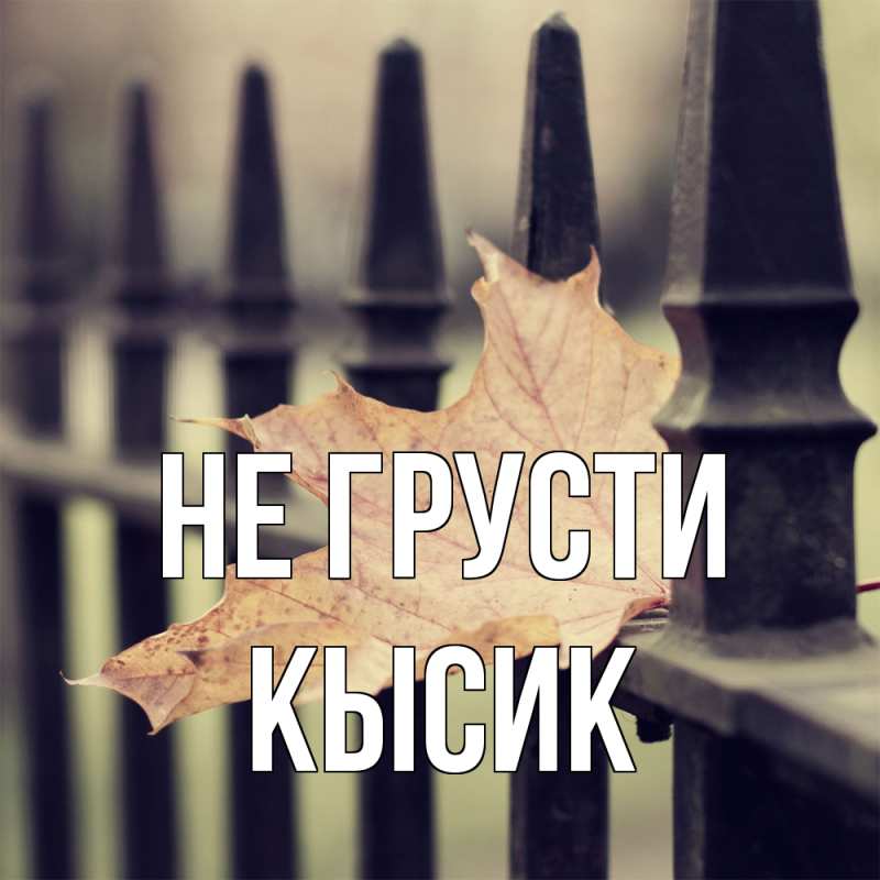 Открытка с именем, Кысик, Не грусти