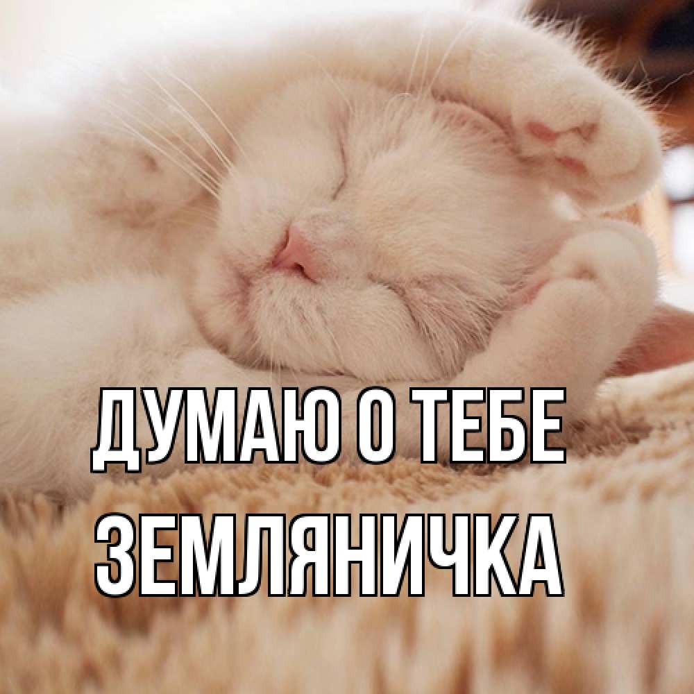 Открытка на каждый день с именем, Земляничка Думаю о тебе для любимой девушки милота Прикольная открытка с пожеланием онлайн скачать бесплатно 