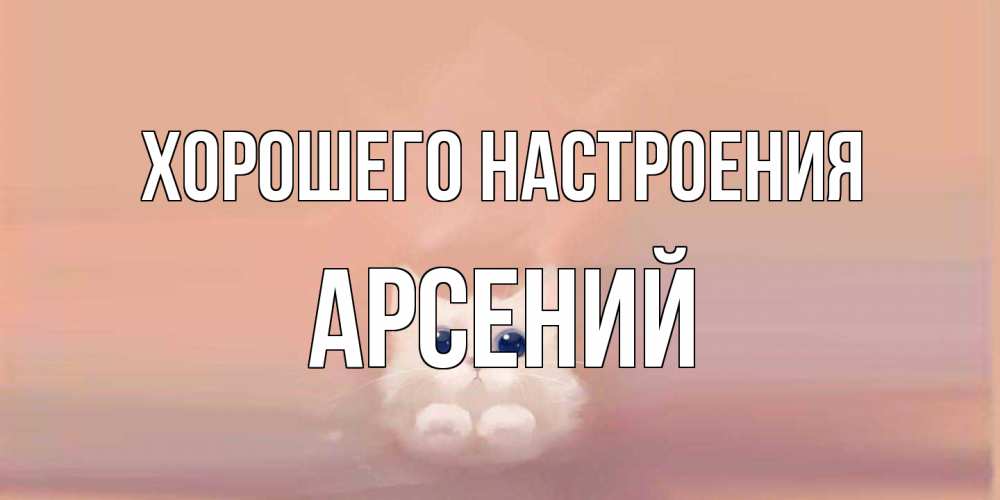 Открытка на каждый день с именем, Арсений Хорошего настроения кошка Прикольная открытка с пожеланием онлайн скачать бесплатно 