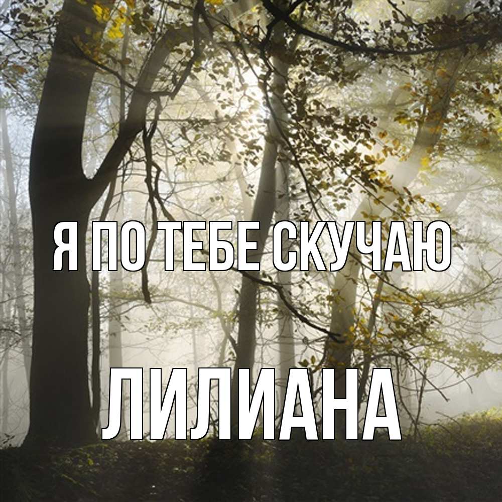 Открытка на каждый день с именем, Лилиана Я по тебе скучаю грустно Прикольная открытка с пожеланием онлайн скачать бесплатно 