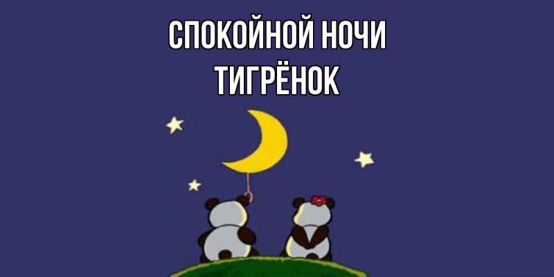 Картинка Спокойной ночи, Тигрёнок