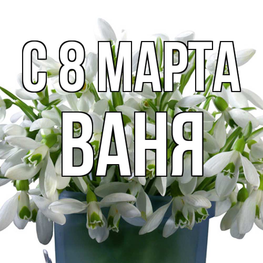 Открытка на каждый день с именем, Ваня C 8 МАРТА цветы к международному женскому дню Прикольная открытка с пожеланием онлайн скачать бесплатно 