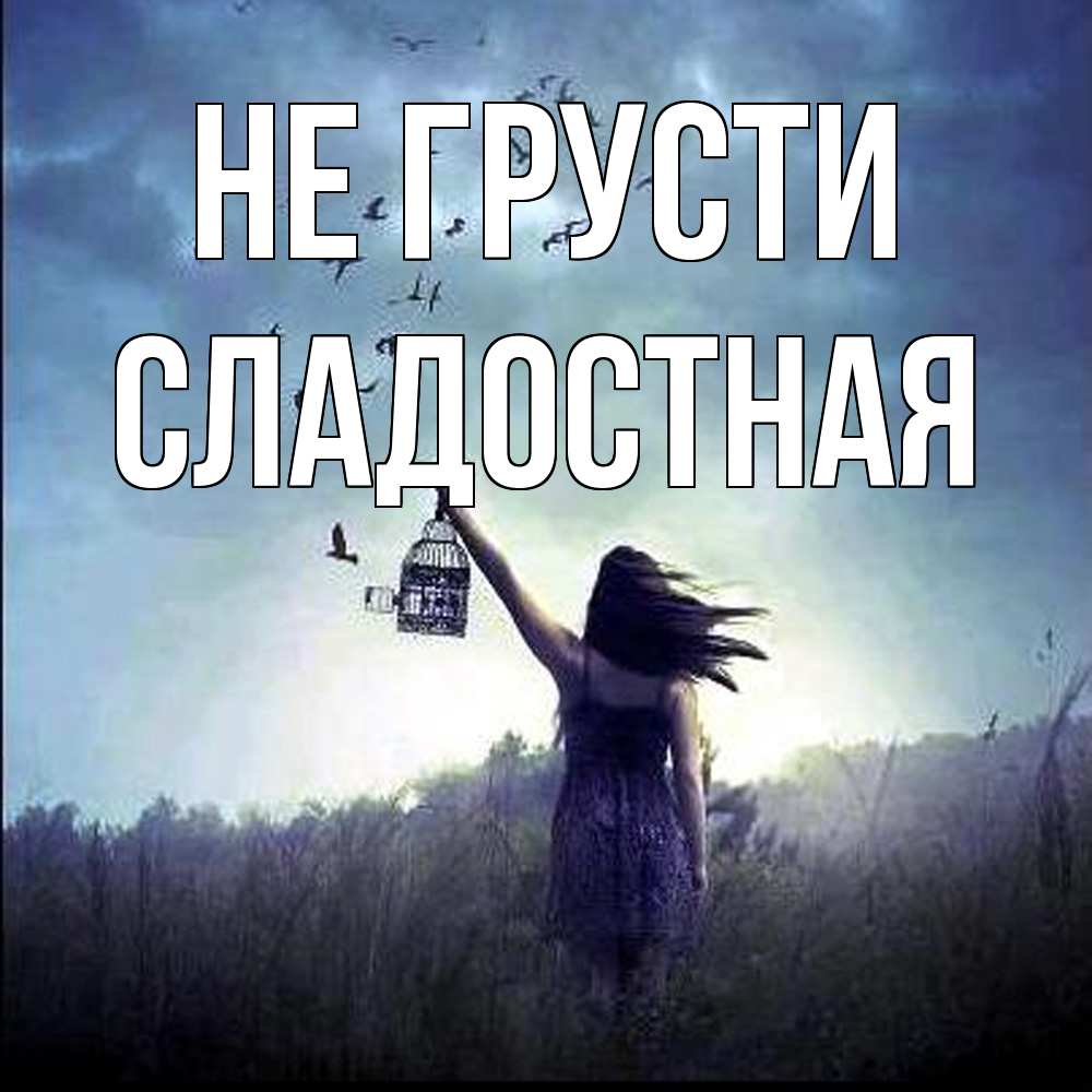Открытка на каждый день с именем, Сладостная Не грусти на волю Прикольная открытка с пожеланием онлайн скачать бесплатно 