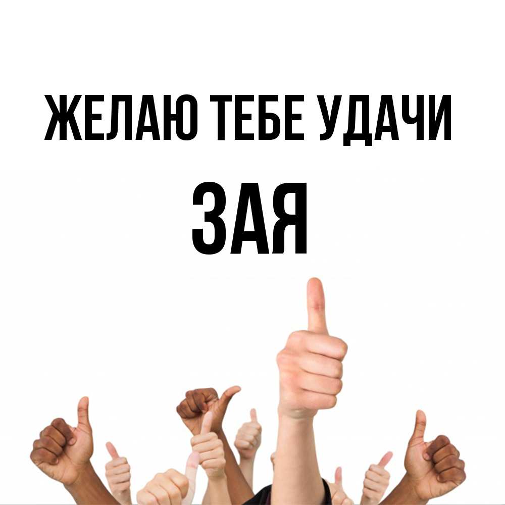 Открытка на каждый день с именем, Зая Желаю тебе удачи молодцом Прикольная открытка с пожеланием онлайн скачать бесплатно 
