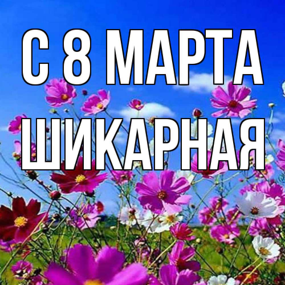 Открытка на каждый день с именем, шикарная C 8 МАРТА цветы Прикольная открытка с пожеланием онлайн скачать бесплатно 