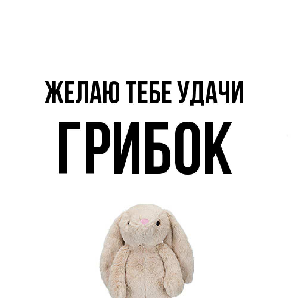 Открытка на каждый день с именем, Грибок Желаю тебе удачи сайт создаватель открыток Прикольная открытка с пожеланием онлайн скачать бесплатно 