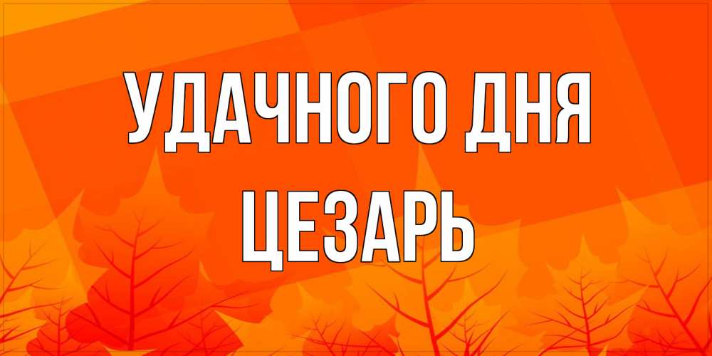Открытка на каждый день с именем, Цезарь Удачного дня осеннее настроение Прикольная открытка с пожеланием онлайн скачать бесплатно 