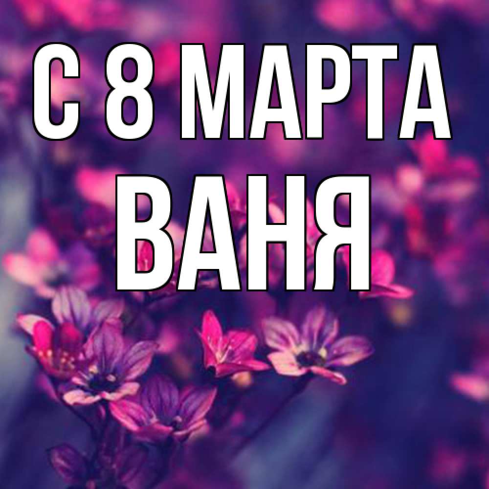 Открытка на каждый день с именем, Ваня C 8 МАРТА небольшие цветы 1 Прикольная открытка с пожеланием онлайн скачать бесплатно 