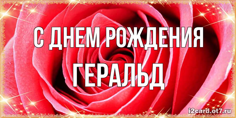 Открытка на каждый день с именем, Геральд С днем рождения розовая роза очень крупный бутон Прикольная открытка с пожеланием онлайн скачать бесплатно 